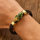 FuAttract Wealth & Success Black Leather Pixiu Men's Bracelet - image 11