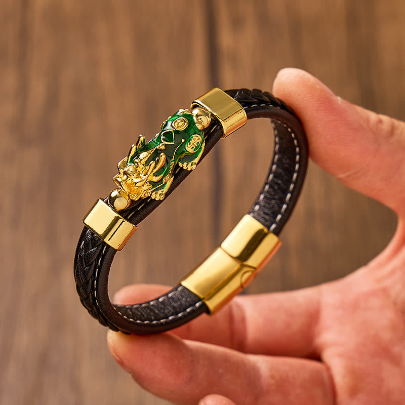FREE Today: Wealth & Success Black Leather Pixiu Men's Bracelet - image 8