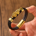 FuAttract Wealth & Success Black Leather Pixiu Men's Bracelet - image 13