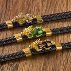 FuAttract Wealth & Success Black Leather Pixiu Men's Bracelet - image 6