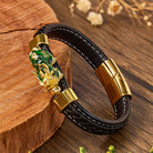 FuAttract Wealth & Success Black Leather Pixiu Men's Bracelet - image 9