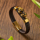 FuAttract Wealth & Success Black Leather Pixiu Men's Bracelet - image 4