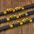 FuAttract Success & Protection Double Pixiu on Black Leather Bracelet - image 14