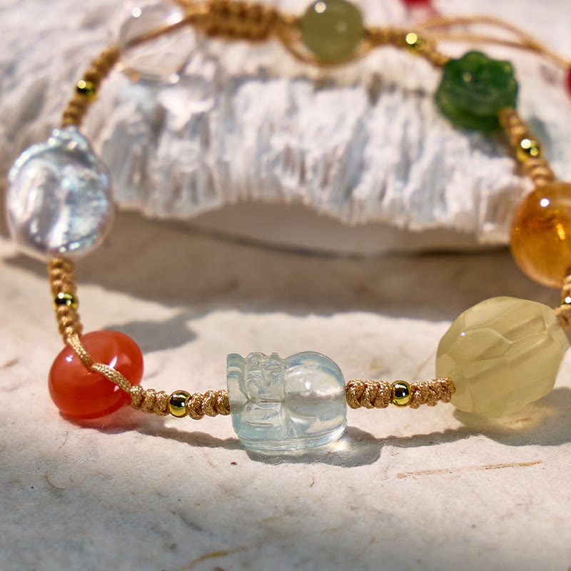 FuAttract Multi-Gemstone Pixiu Bracelet – Clear Quartz, Pearl, Jade & Citrine for Luck - image 4