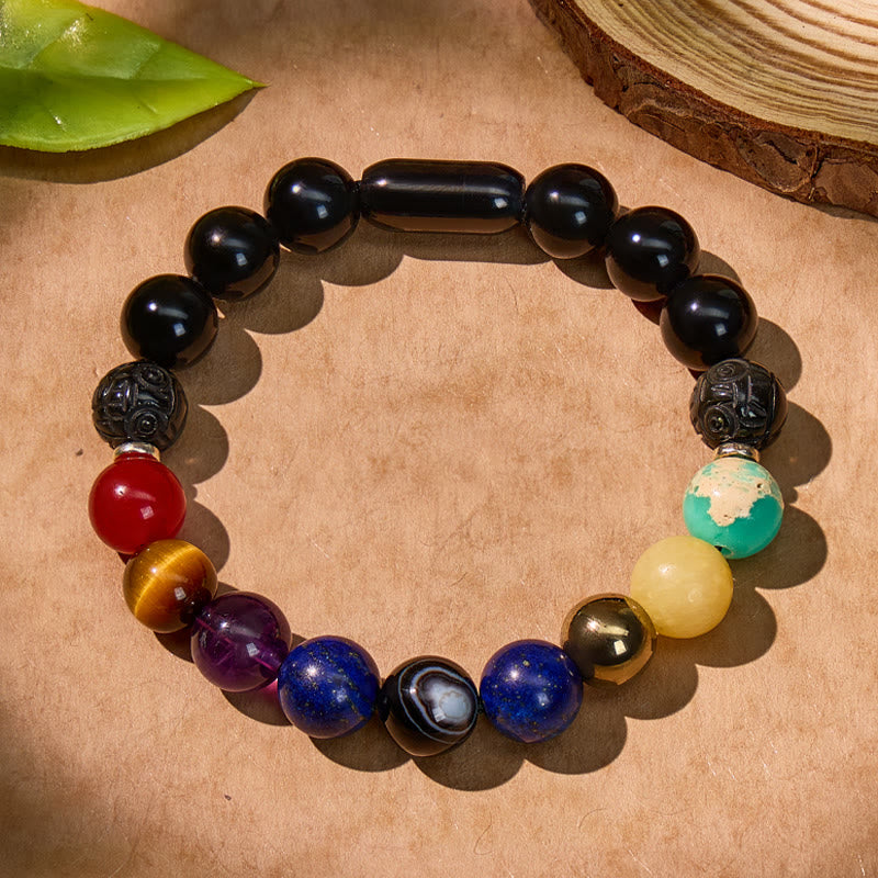 FuAttract Feng Shui Super 9 Chakra Natural Stone Bracelet - 7.5-7.9in/19-20cm - image 0