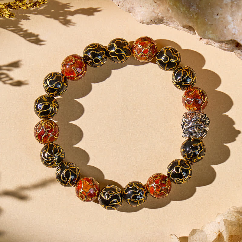 FuAttract Feng Shui Prosperity Pixiu Cloisonné beaded bracelet - image 2