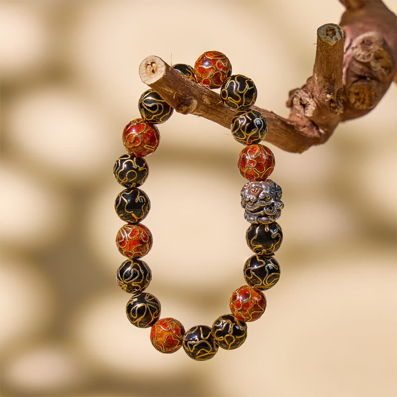FuAttract Feng Shui Prosperity Pixiu Cloisonné beaded bracelet - 10mm - image 0