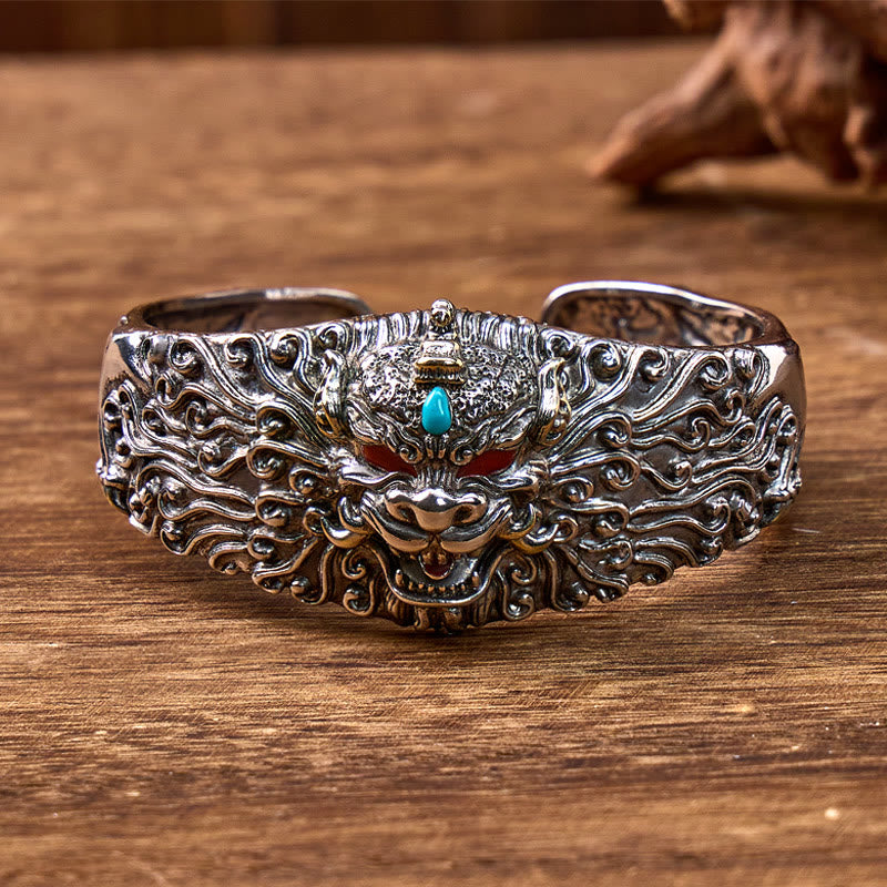 FuAttract Feng Shui Good Fortune Vintage Pixiu Wide Cuff Bracelet - image 1