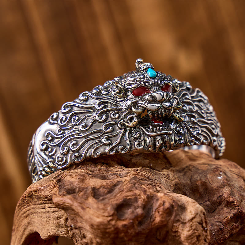 FuAttract Feng Shui Good Fortune Vintage Pixiu Wide Cuff Bracelet - image 4