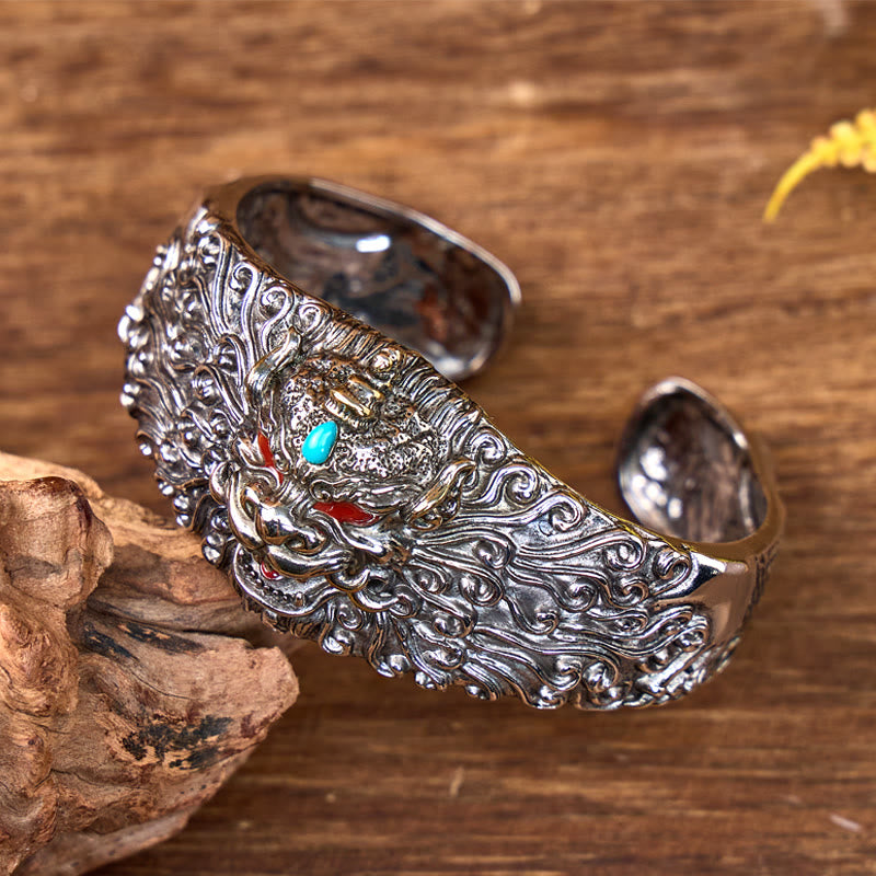 FuAttract Feng Shui Good Fortune Vintage Pixiu Wide Cuff Bracelet - image 6