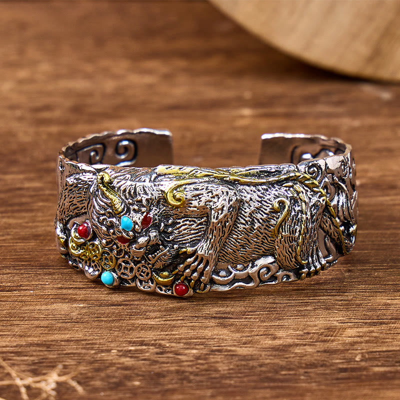 FuAttract Prosperity & Luck Guardian Bracelet – Pixiu Engraved Metal Cuff - image 6