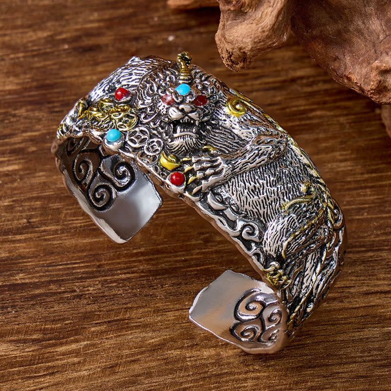 FuAttract Prosperity & Luck Guardian Bracelet – Pixiu Engraved Metal Cuff - image 1