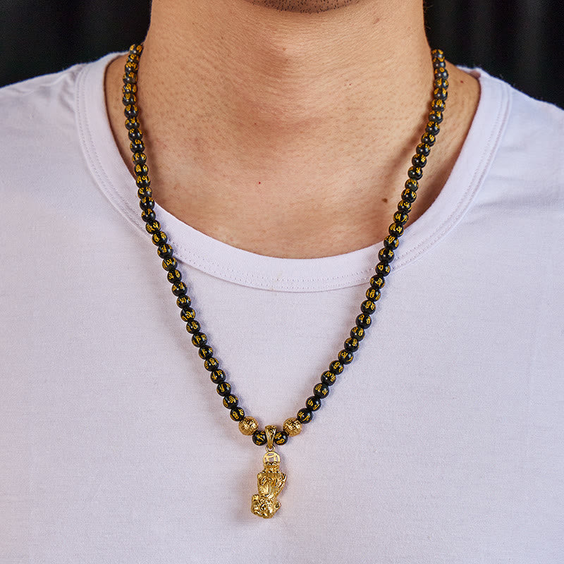 FuAttract Feng Shui Black Obsidian Pixiu Wealth Protection Mantra Necklace - image 4