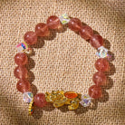 FuAttract Love Luck & Abundance – Strawberry Quartz Energy Bracelet with Pixiu & Sunflower Charm - image 2