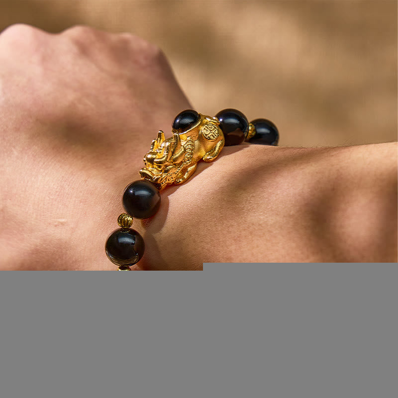 FuAttract Grounding Feng Shui Black Agate Pixiu Wealth Bracelet - image 3