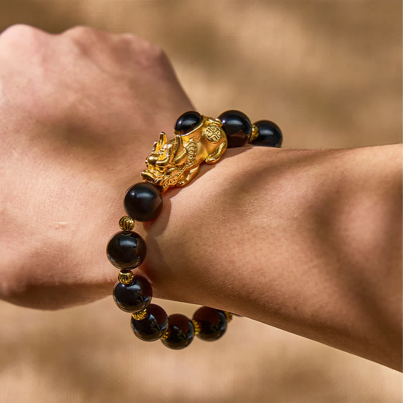 FuAttract Grounding Feng Shui Black Agate Pixiu Wealth Bracelet - image 3