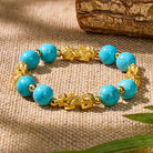 FuAttract Guardian of Abundance - Wealth-Attracting 4 Pixiu Turquoise Bracelet - image 1