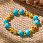 FuAttract Guardian of Abundance - Wealth-Attracting 4 Pixiu Turquoise Bracelet - 10mm - image 0