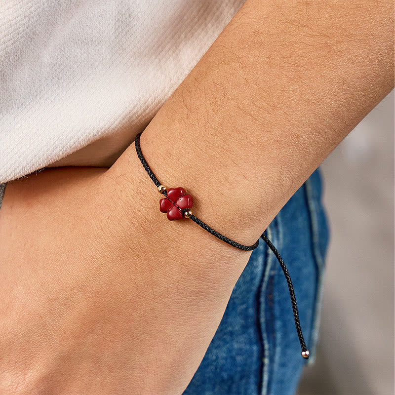 FuAttract Manifest Luck Cinnabar Four-Leaf Clover Red String Bracelet - image 12
