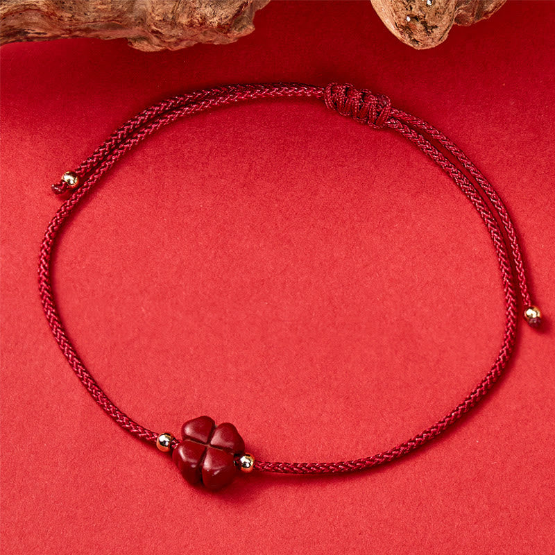 FuAttract Manifest Luck Cinnabar Four-Leaf Clover Red String Bracelet - image 1