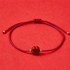 FuAttract Manifest Luck Cinnabar Four-Leaf Clover Red String Bracelet - Dark Red - image 0