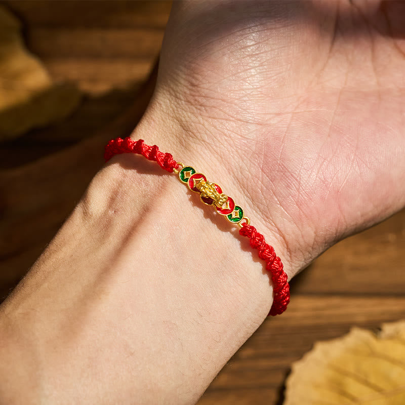 FuAttract Wealth Attraction Red String Feng Shui Bracelet Featuring Pixiu - image 3
