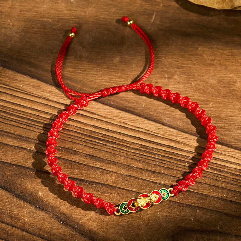 FuAttract Wealth Attraction Red String Feng Shui Bracelet Featuring Pixiu - image 4