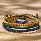 FuAttract Feng Shui Talisman Tibetan Buddhist Knot Lucky Rope Bracelet - Gold & Green & Blue - image 5