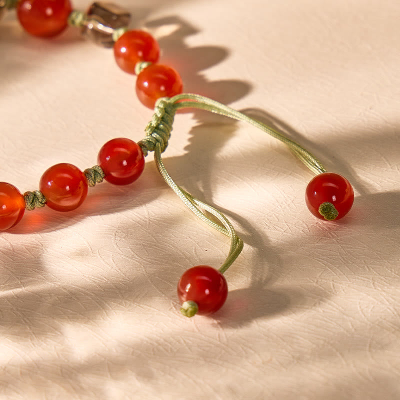 FuAttract Wealth Magnet - Red Agate Tea Crystal Pixiu String Bracelet - image 4