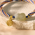 FuAttract Guardian Protection - Hetian Jade Pixiu & Blessing Charm Tibetan Cord String Bracelet - image 3
