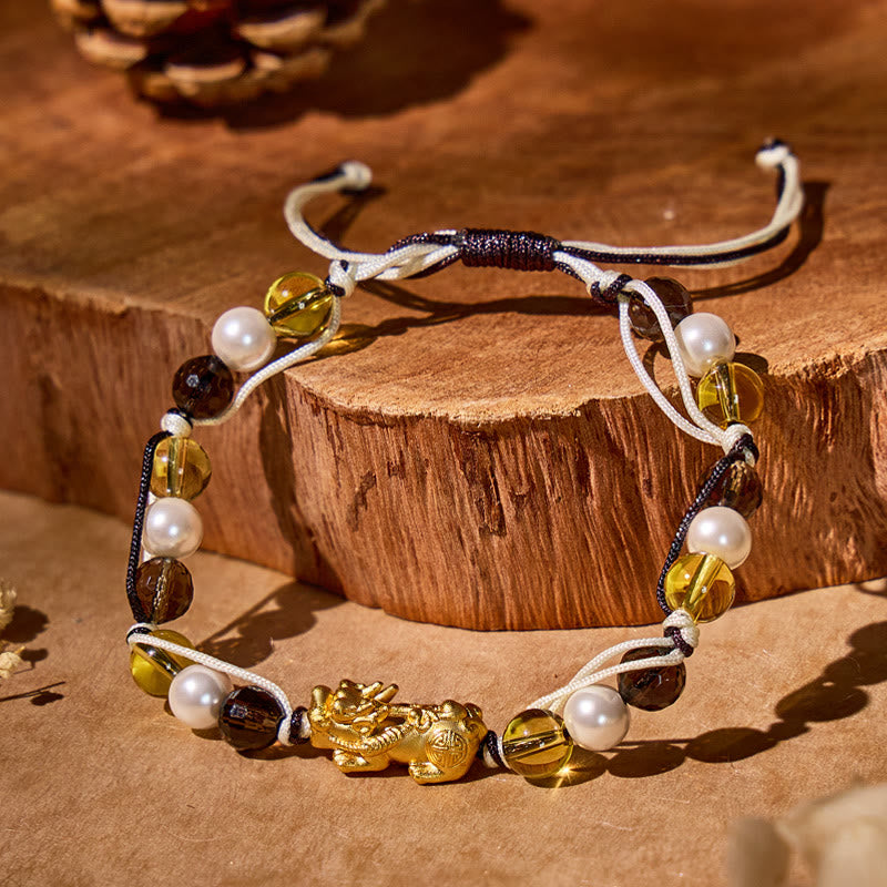 FuAttract Silver Pixiu Guardian Bracelet – Multi‑Gem Protection - image 2