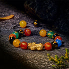 FuAttract Mantra Protection Bracelet - Pixiu & Six‑Syllable Agate - String - image 0