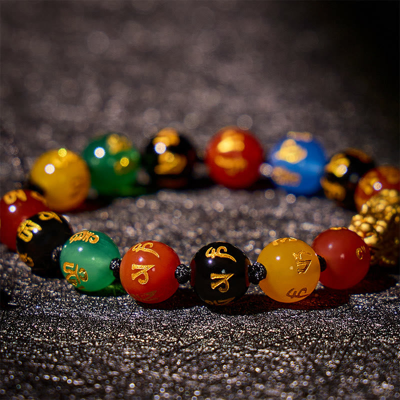 FuAttract Mantra Protection Bracelet - Pixiu & Six‑Syllable Agate - image 4