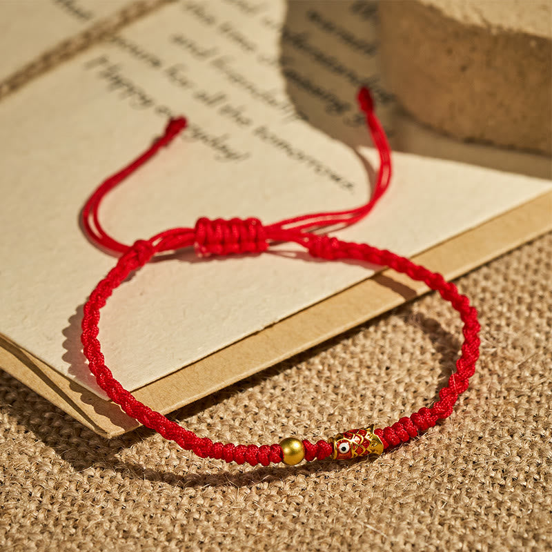 FuAttract Good Luck Koi Fish Charm Red String Prosperity Bracelet - Red - image 6
