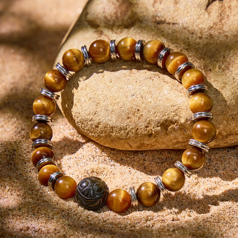 FuAttract Courageous Soul - Wealth Attraction Tiger's Eye Golden Obsidian Pixiu Bracelet - image 1