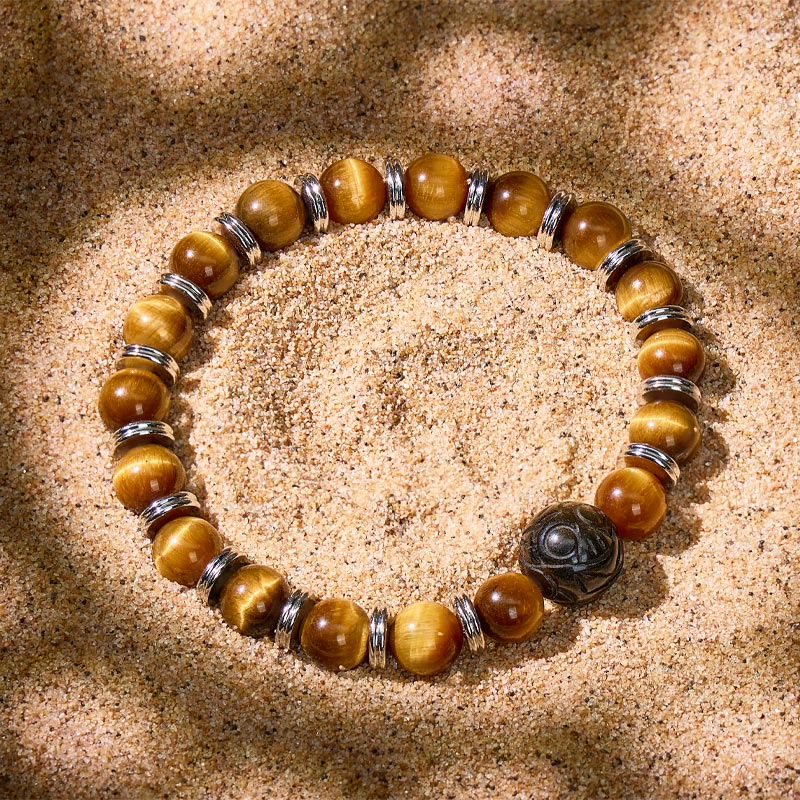 FuAttract Courageous Soul - Wealth Attraction Tiger's Eye Golden Obsidian Pixiu Bracelet - 8mm - image 0