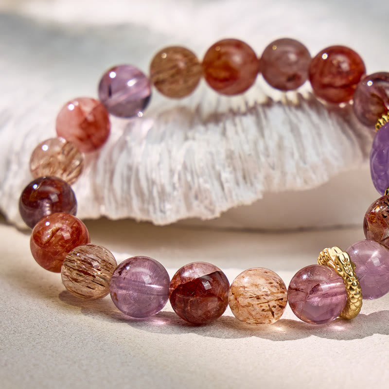 FuAttract Prosperity & Healing Crystal Bracelet – Super Seven, Amethyst & Pixiu Talisman - image 4