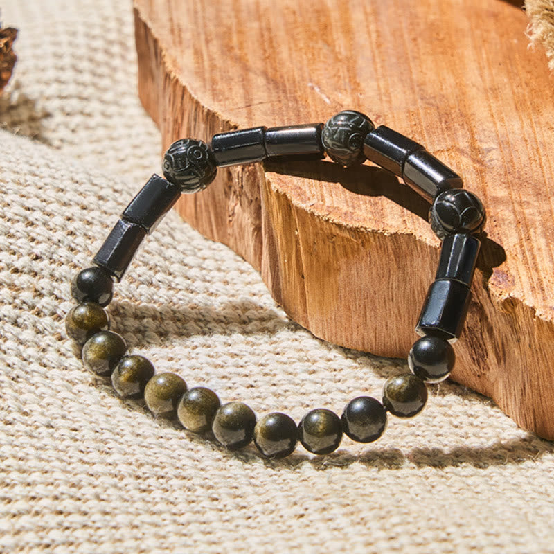 FuAttract Energy Shield Bracelet – Tourmaline x Golden Obsidian Protection - image 4