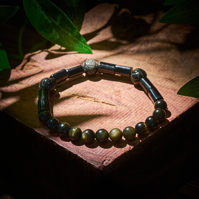 FuAttract Energy Shield Bracelet – Tourmaline x Golden Obsidian Protection - image 1