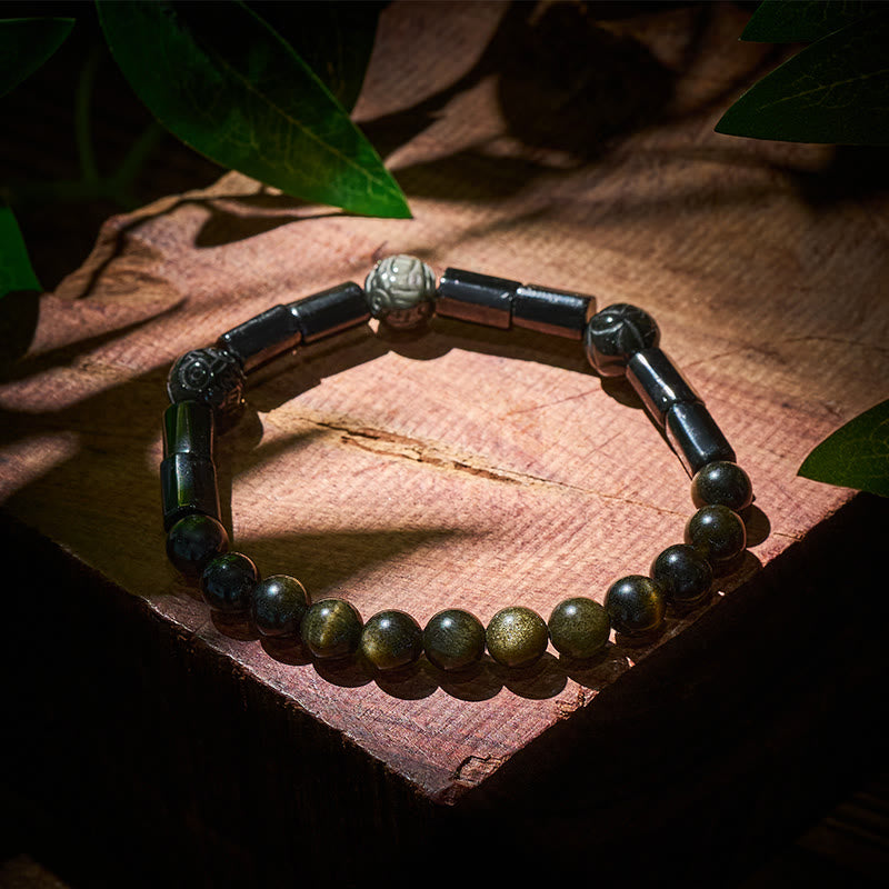 FuAttract Energy Shield Bracelet – Tourmaline x Golden Obsidian Protection - image 2