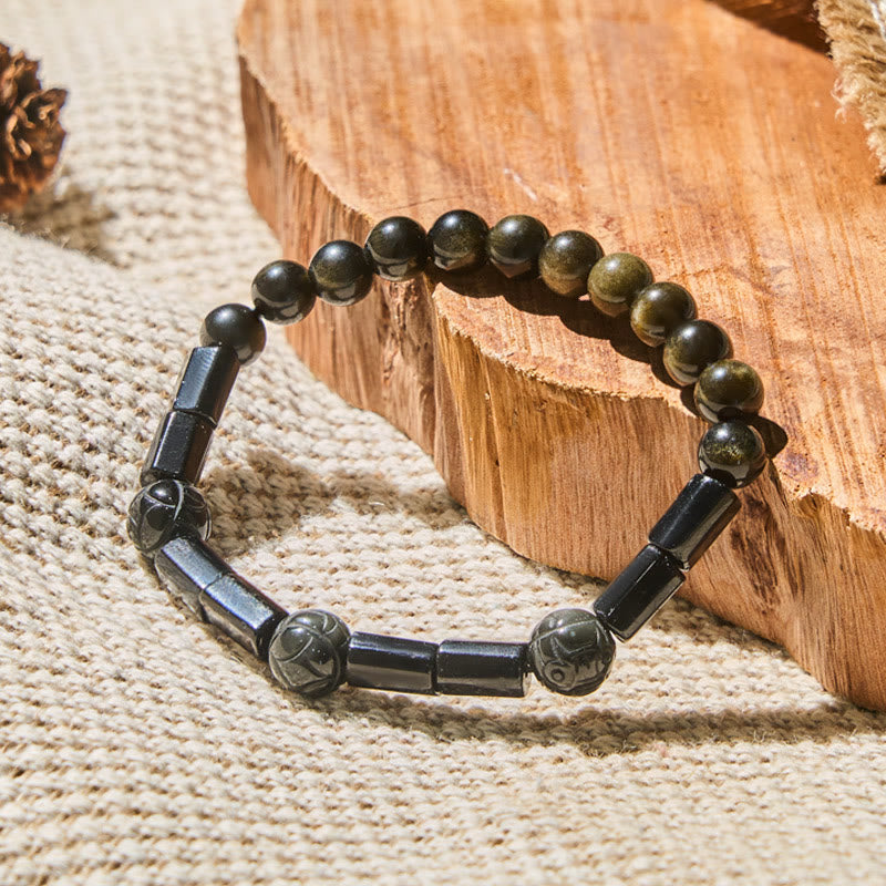 FuAttract Energy Shield Bracelet – Tourmaline x Golden Obsidian Protection - image 4