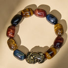 FuAttract Guardian Protection Bracelet – Tricolor Tiger's Eye & Golden Obsidian Pixiu - Tri-Color Tiger’s Eye - image 1