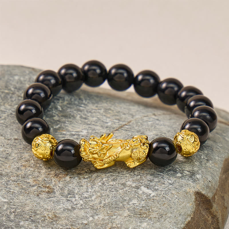 FuAttract Feng Shui Black Obsidian Pixiu Wealth Protection Bracelet - image 2