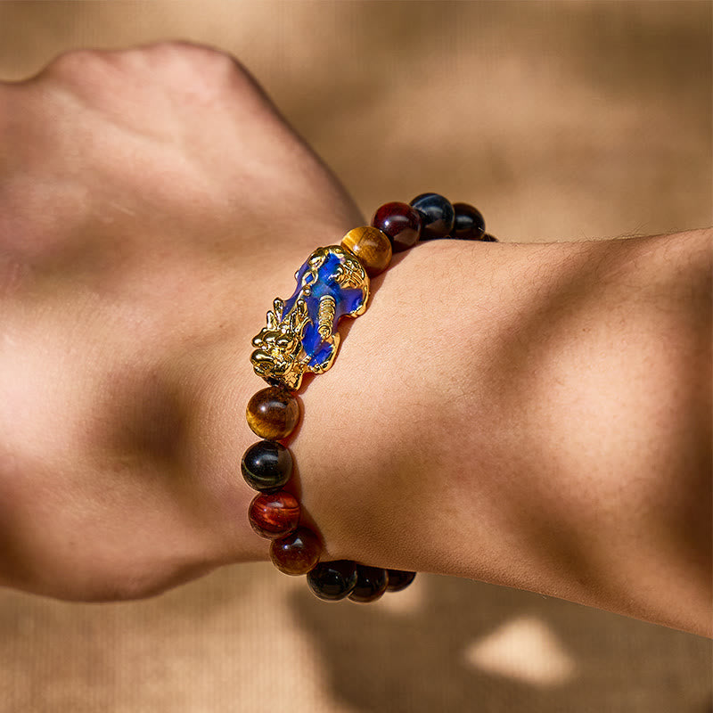 FuAttract Guardian Protection Bracelet – Tricolor Tiger's Eye & Golden Obsidian Pixiu - image 6