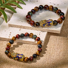 FuAttract Guardian Protection Bracelet – Tricolor Tiger's Eye & Golden Obsidian Pixiu - image 1