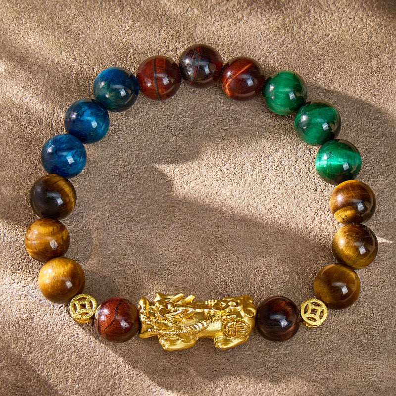 FuAttract Elemental Protection Bracelet – Four-Tone Tiger’s Eye Pixiu - image 2