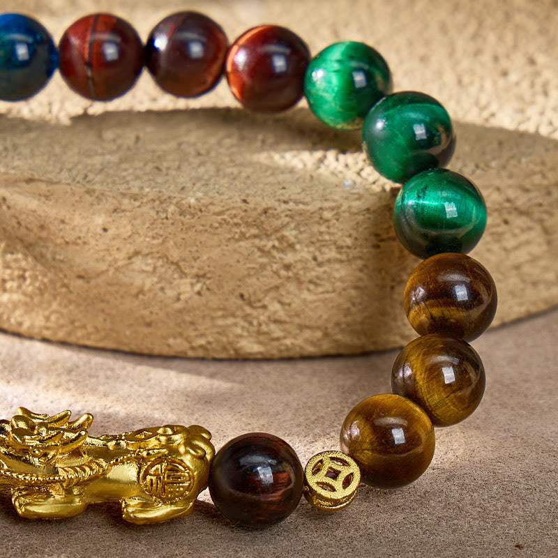 FuAttract Elemental Protection Bracelet – Four-Tone Tiger’s Eye Pixiu - image 4