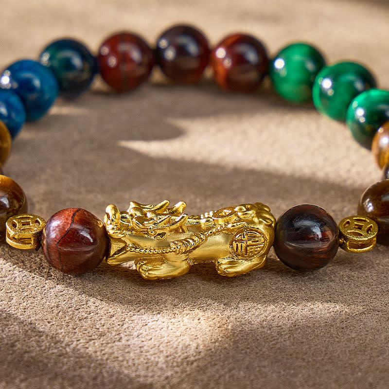 FuAttract Elemental Protection Bracelet – Four-Tone Tiger’s Eye Pixiu - image 5