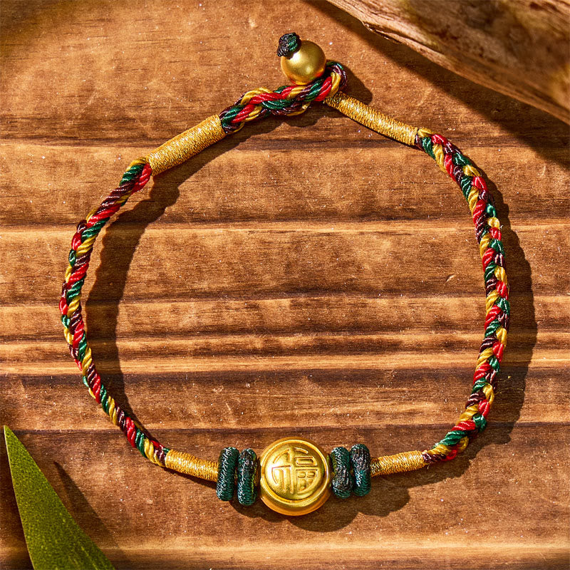 FuAttract Fortune Flow – Multicolor Cord Fu Character String Bracelet - image 2