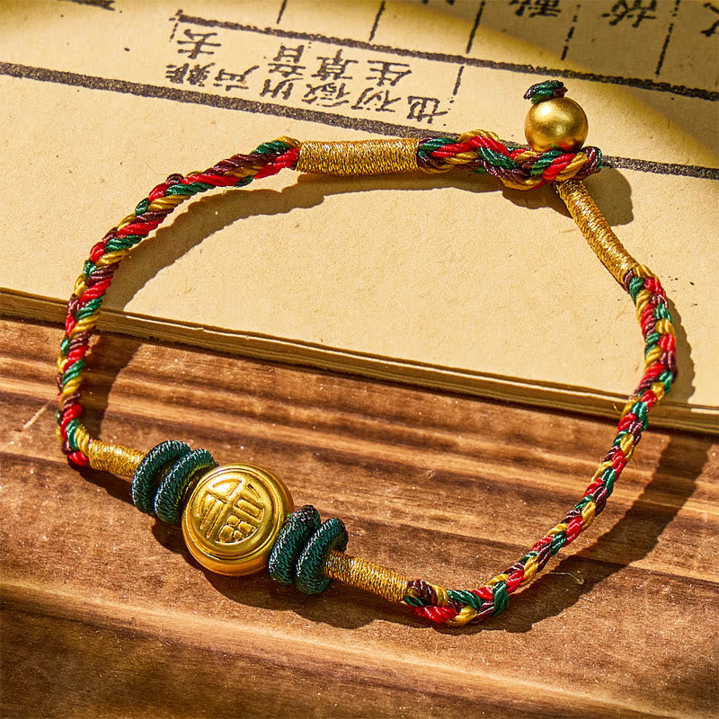FuAttract Fortune Flow – Multicolor Cord Fu Character String Bracelet - image 1
